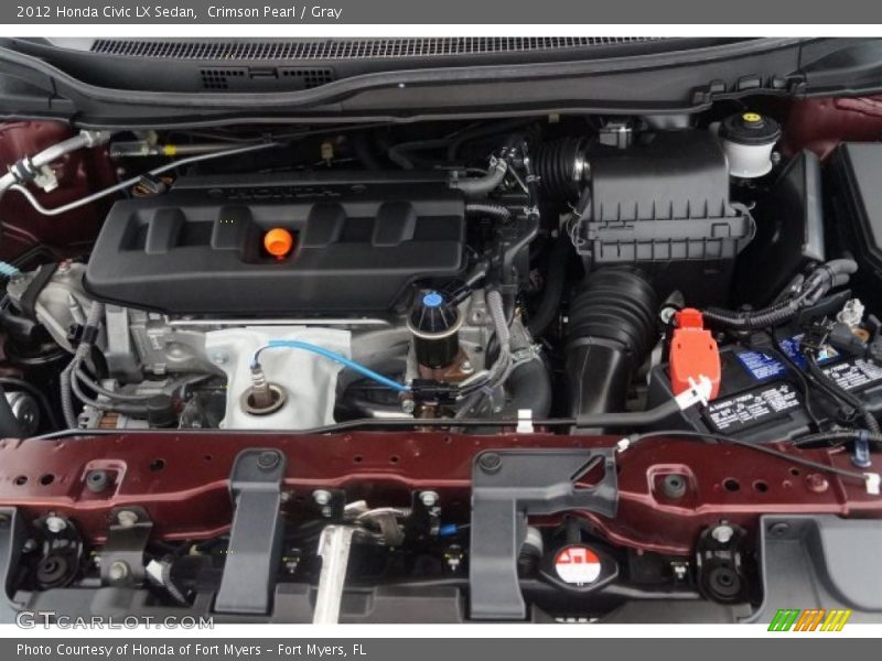 Crimson Pearl / Gray 2012 Honda Civic LX Sedan