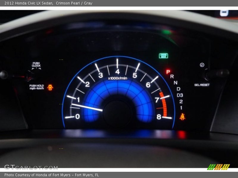 Crimson Pearl / Gray 2012 Honda Civic LX Sedan