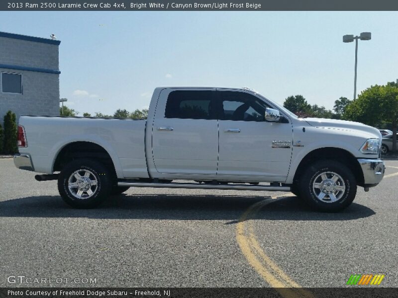 Bright White / Canyon Brown/Light Frost Beige 2013 Ram 2500 Laramie Crew Cab 4x4