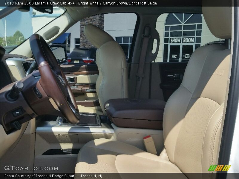 Bright White / Canyon Brown/Light Frost Beige 2013 Ram 2500 Laramie Crew Cab 4x4