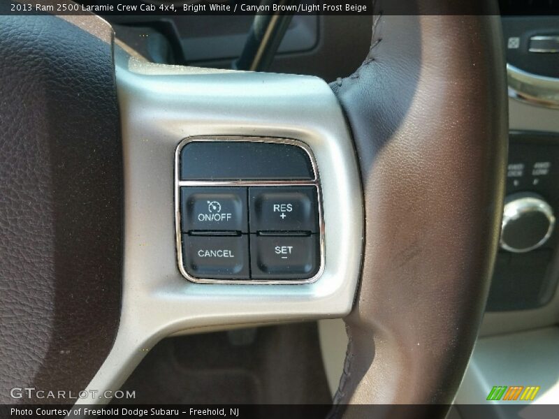 Bright White / Canyon Brown/Light Frost Beige 2013 Ram 2500 Laramie Crew Cab 4x4