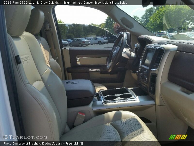 Bright White / Canyon Brown/Light Frost Beige 2013 Ram 2500 Laramie Crew Cab 4x4