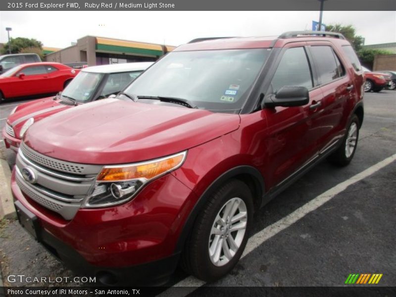 Ruby Red / Medium Light Stone 2015 Ford Explorer FWD