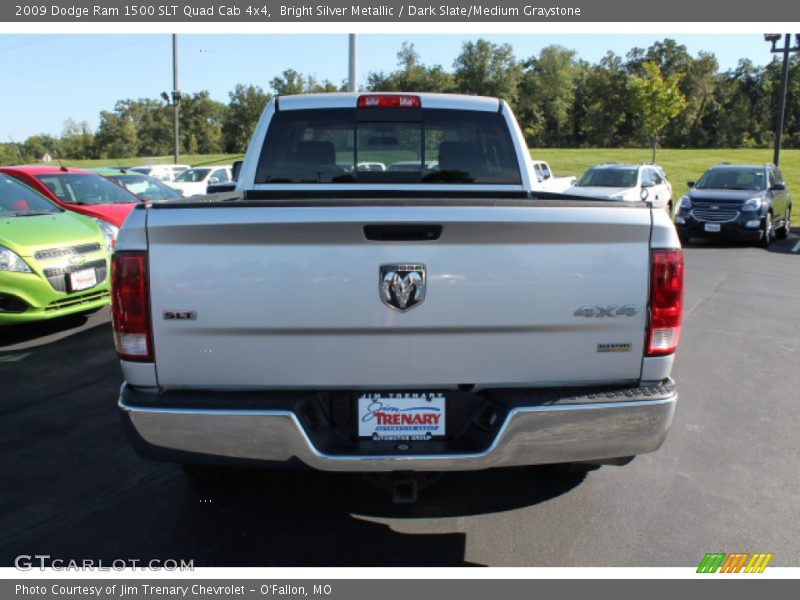 Bright Silver Metallic / Dark Slate/Medium Graystone 2009 Dodge Ram 1500 SLT Quad Cab 4x4