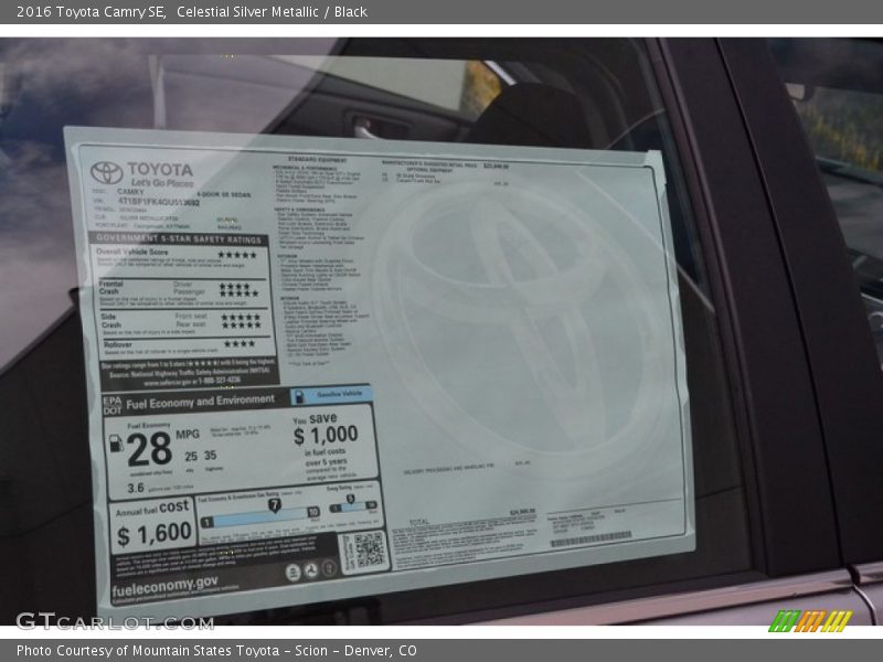 Celestial Silver Metallic / Black 2016 Toyota Camry SE