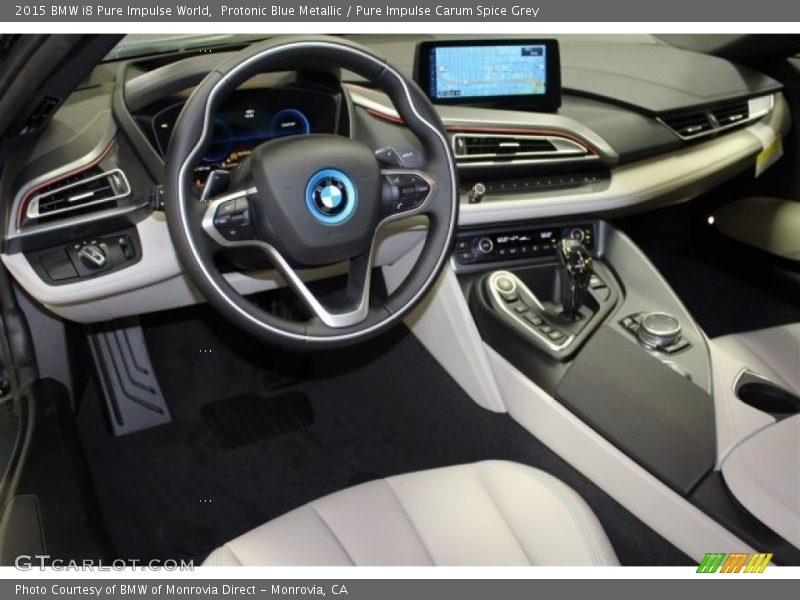 Protonic Blue Metallic / Pure Impulse Carum Spice Grey 2015 BMW i8 Pure Impulse World