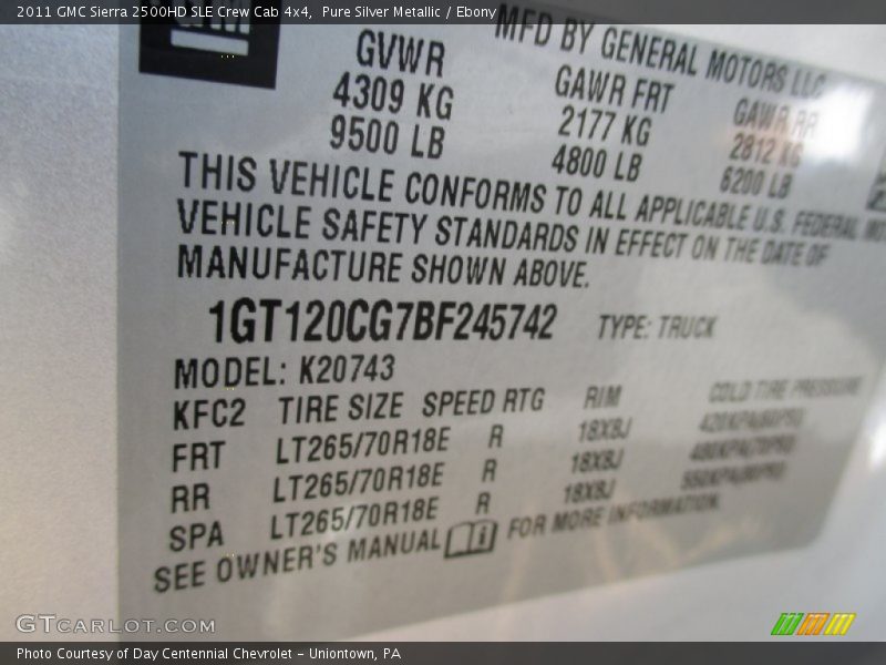 Pure Silver Metallic / Ebony 2011 GMC Sierra 2500HD SLE Crew Cab 4x4