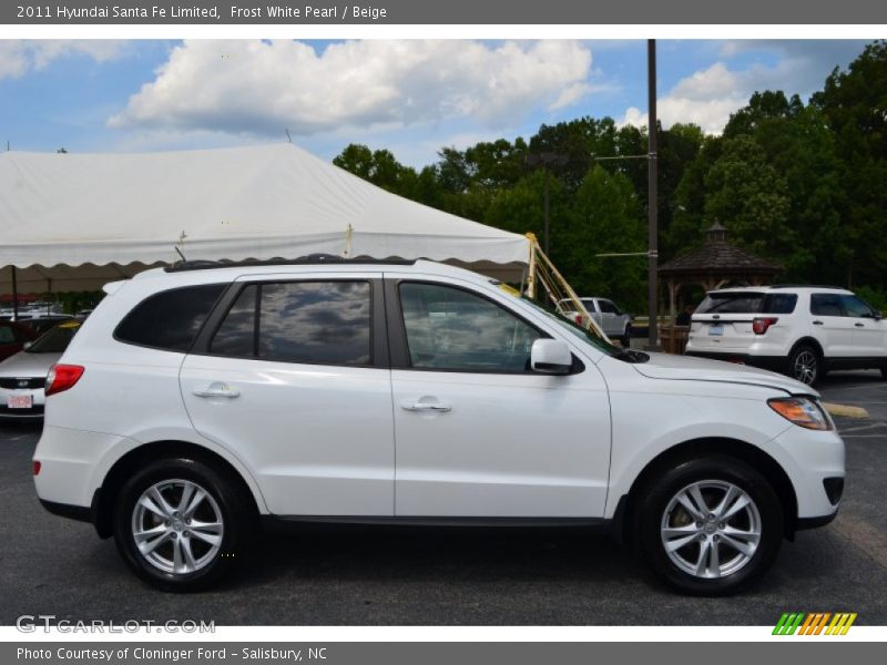 Frost White Pearl / Beige 2011 Hyundai Santa Fe Limited