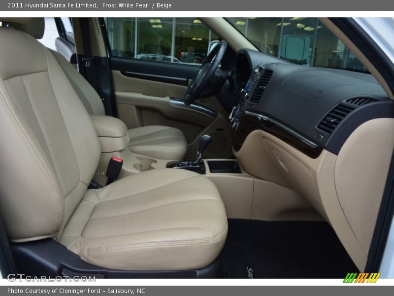 Frost White Pearl / Beige 2011 Hyundai Santa Fe Limited