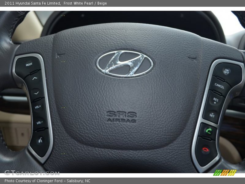 Frost White Pearl / Beige 2011 Hyundai Santa Fe Limited