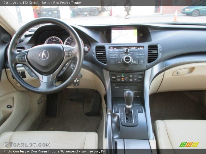 Basque Red Pearl / Taupe 2011 Acura TSX Sedan