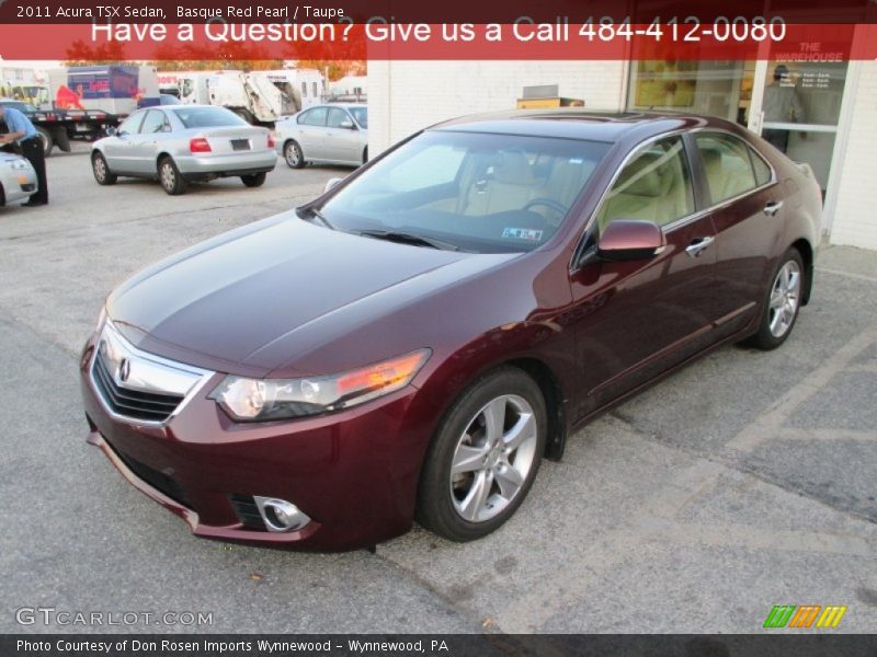 Basque Red Pearl / Taupe 2011 Acura TSX Sedan