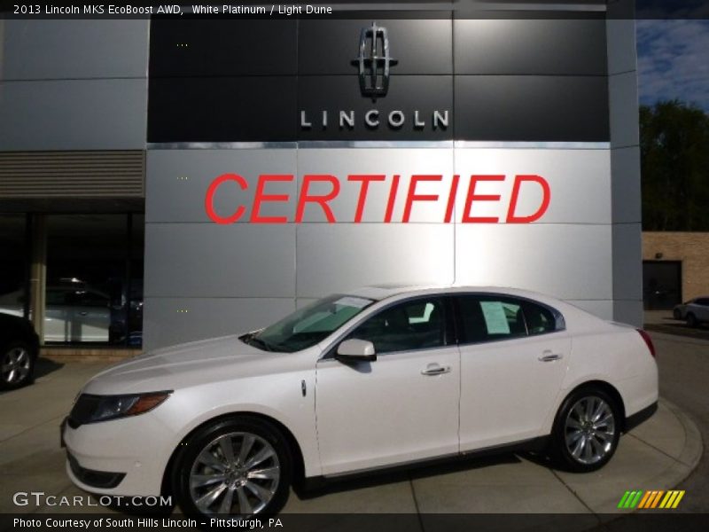 White Platinum / Light Dune 2013 Lincoln MKS EcoBoost AWD