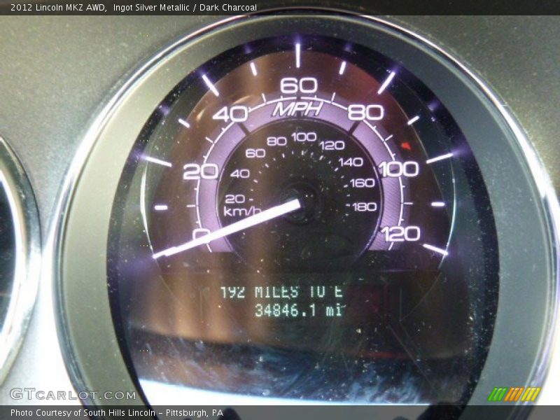 Ingot Silver Metallic / Dark Charcoal 2012 Lincoln MKZ AWD