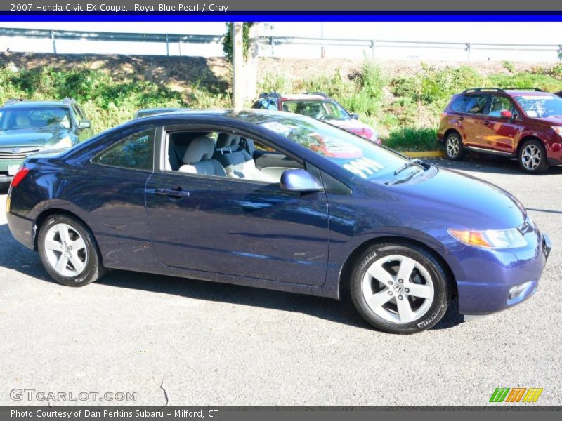 Royal Blue Pearl / Gray 2007 Honda Civic EX Coupe
