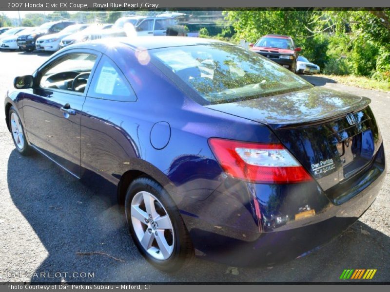 Royal Blue Pearl / Gray 2007 Honda Civic EX Coupe