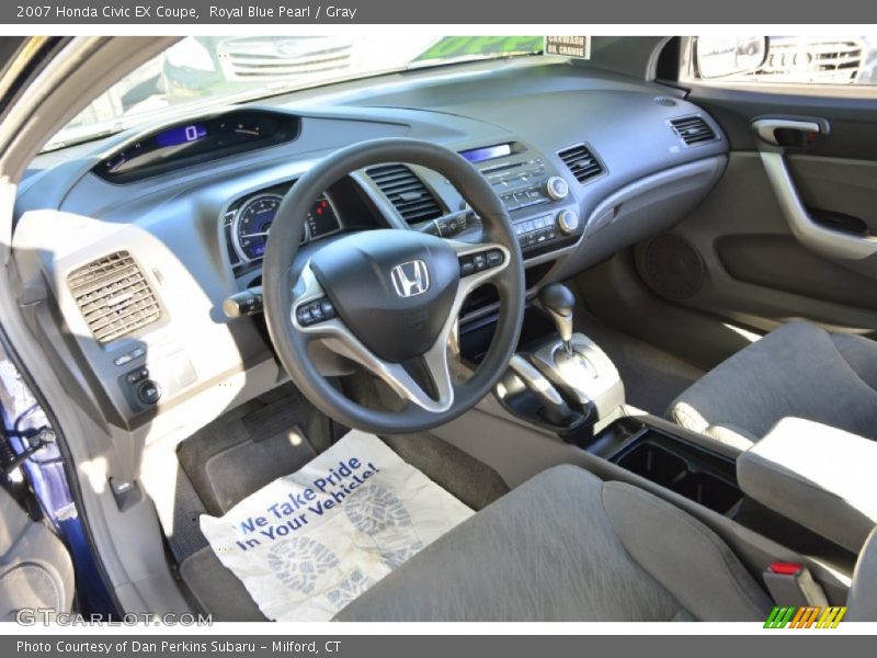 Royal Blue Pearl / Gray 2007 Honda Civic EX Coupe