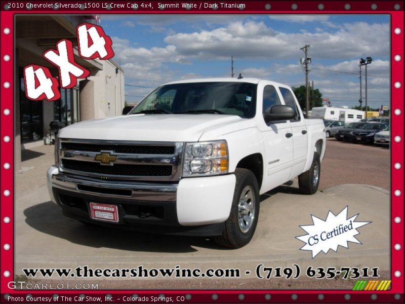 Summit White / Dark Titanium 2010 Chevrolet Silverado 1500 LS Crew Cab 4x4