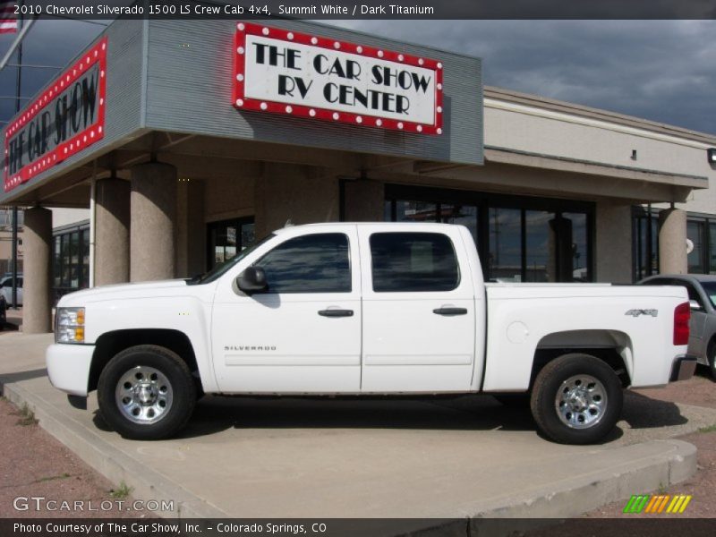 Summit White / Dark Titanium 2010 Chevrolet Silverado 1500 LS Crew Cab 4x4
