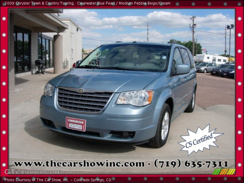 Clearwater Blue Pearl / Medium Pebble Beige/Cream 2009 Chrysler Town & Country Touring