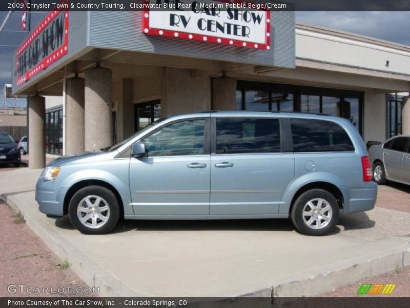 Clearwater Blue Pearl / Medium Pebble Beige/Cream 2009 Chrysler Town & Country Touring