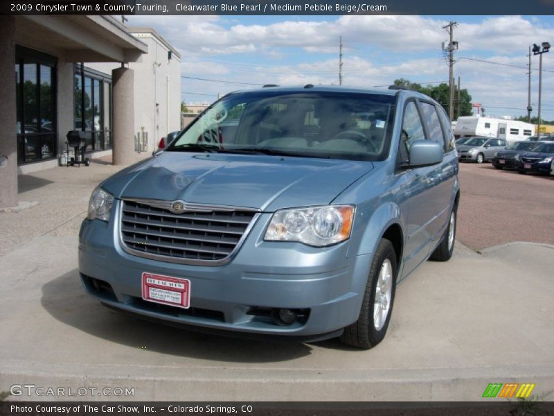 Clearwater Blue Pearl / Medium Pebble Beige/Cream 2009 Chrysler Town & Country Touring