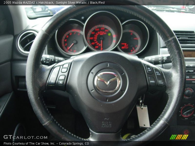 Sunlight Silver Metallic / Black/Red 2005 Mazda MAZDA3 s Hatchback