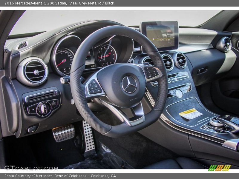 Steel Grey Metallic / Black 2016 Mercedes-Benz C 300 Sedan