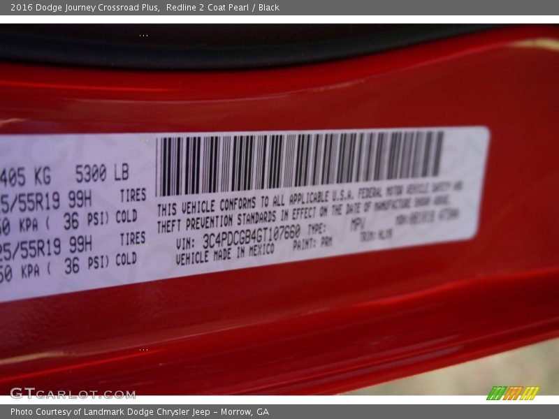 Redline 2 Coat Pearl / Black 2016 Dodge Journey Crossroad Plus