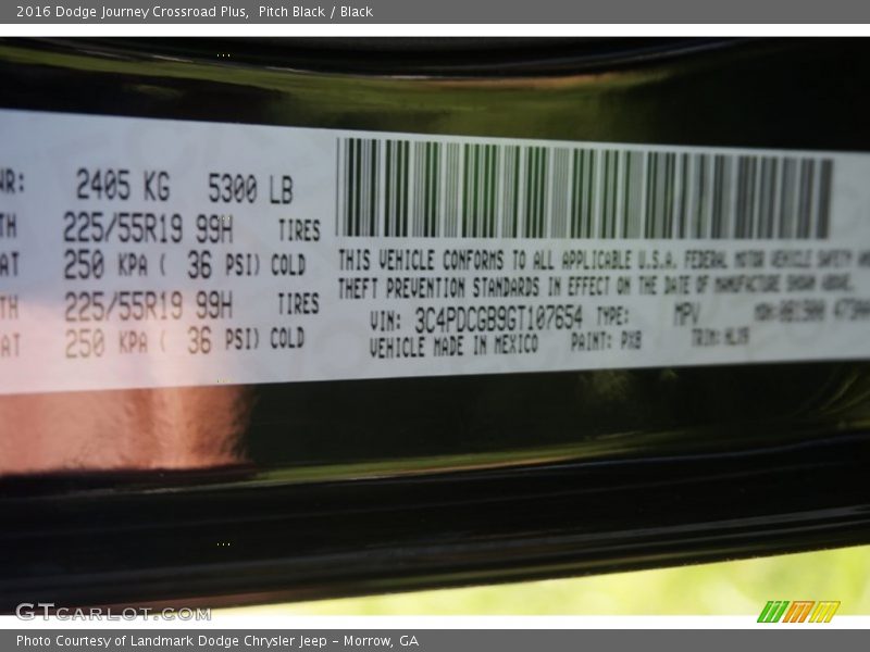 Pitch Black / Black 2016 Dodge Journey Crossroad Plus