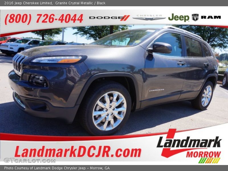 Granite Crystal Metallic / Black 2016 Jeep Cherokee Limited