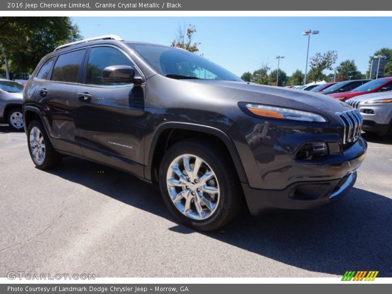 Granite Crystal Metallic / Black 2016 Jeep Cherokee Limited