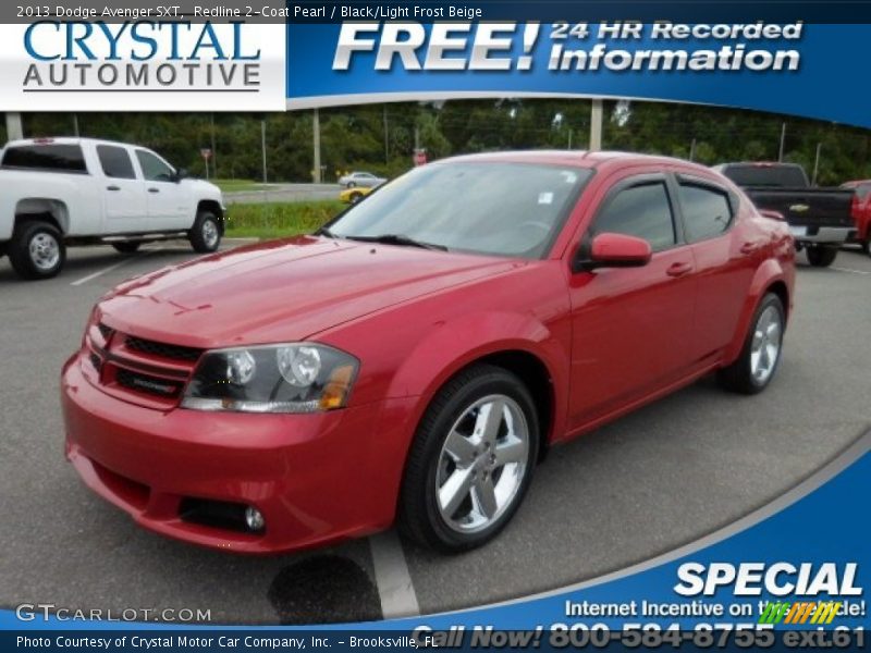 Redline 2-Coat Pearl / Black/Light Frost Beige 2013 Dodge Avenger SXT