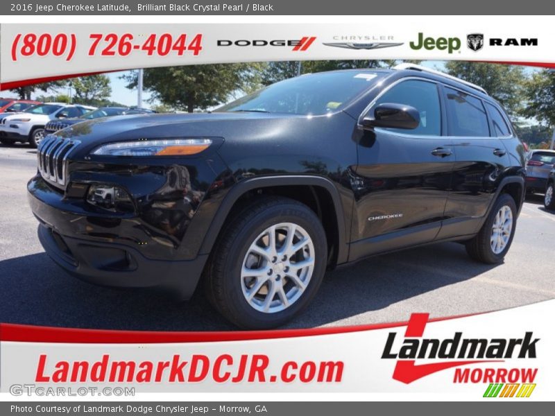 Brilliant Black Crystal Pearl / Black 2016 Jeep Cherokee Latitude