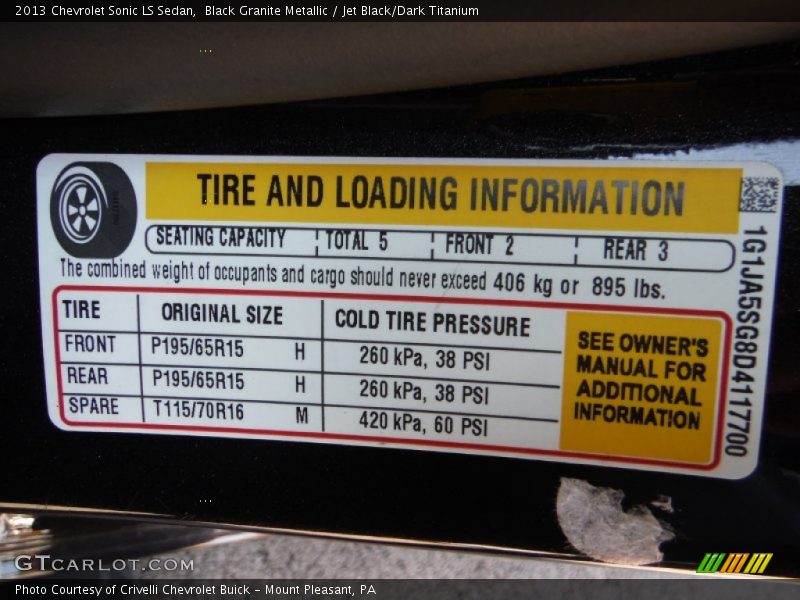 Black Granite Metallic / Jet Black/Dark Titanium 2013 Chevrolet Sonic LS Sedan