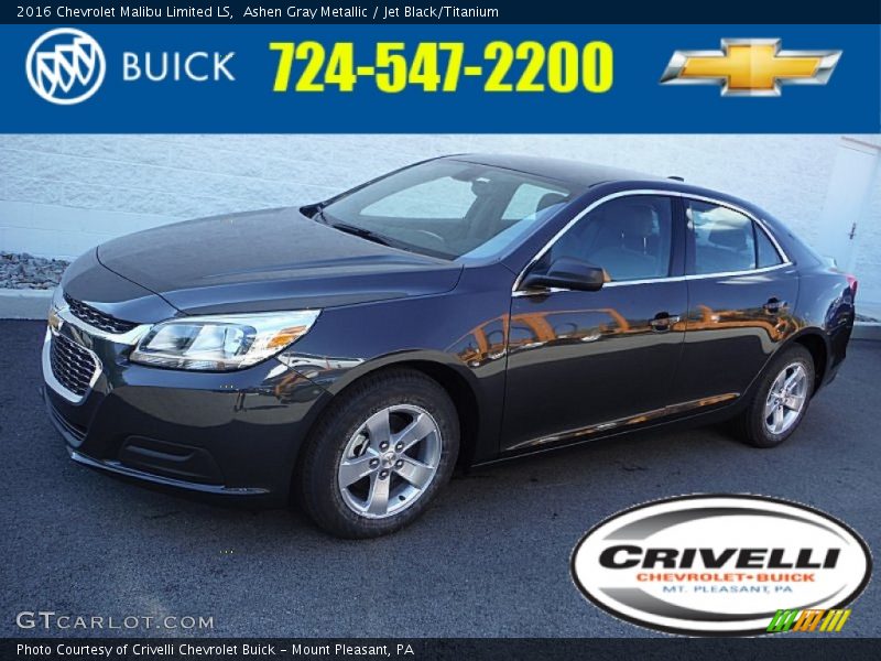 Ashen Gray Metallic / Jet Black/Titanium 2016 Chevrolet Malibu Limited LS