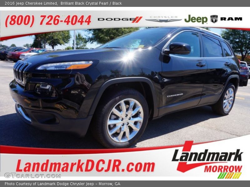 Brilliant Black Crystal Pearl / Black 2016 Jeep Cherokee Limited