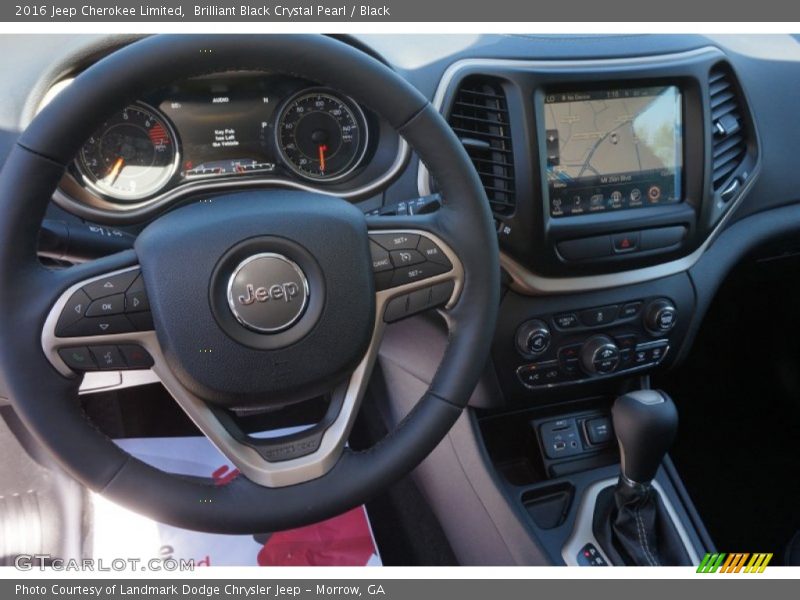 Brilliant Black Crystal Pearl / Black 2016 Jeep Cherokee Limited