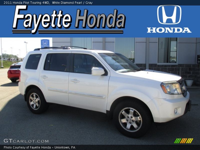 White Diamond Pearl / Gray 2011 Honda Pilot Touring 4WD