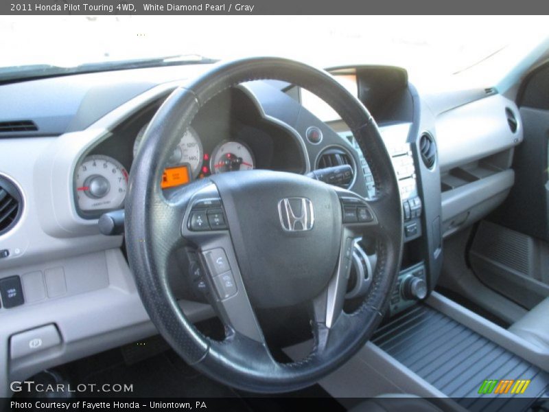 White Diamond Pearl / Gray 2011 Honda Pilot Touring 4WD