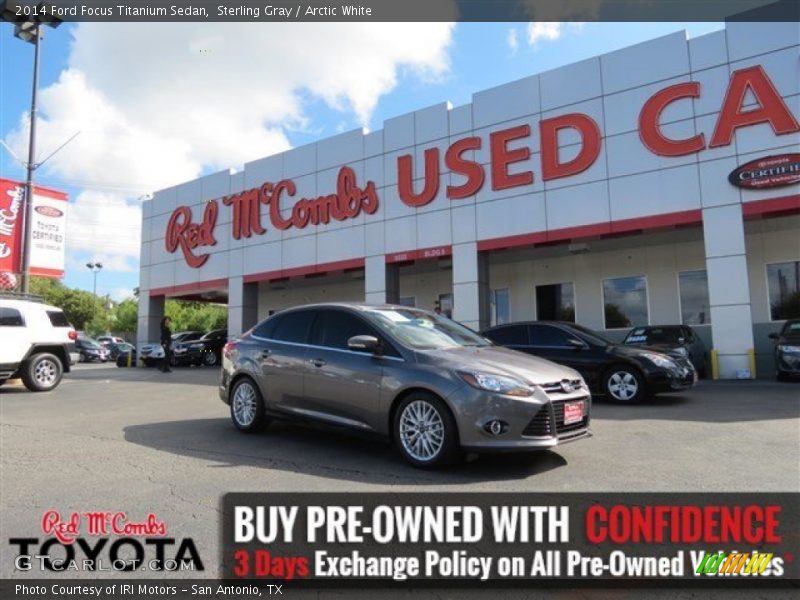 Sterling Gray / Arctic White 2014 Ford Focus Titanium Sedan