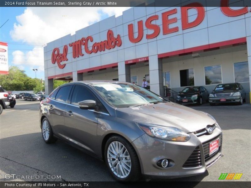 Sterling Gray / Arctic White 2014 Ford Focus Titanium Sedan