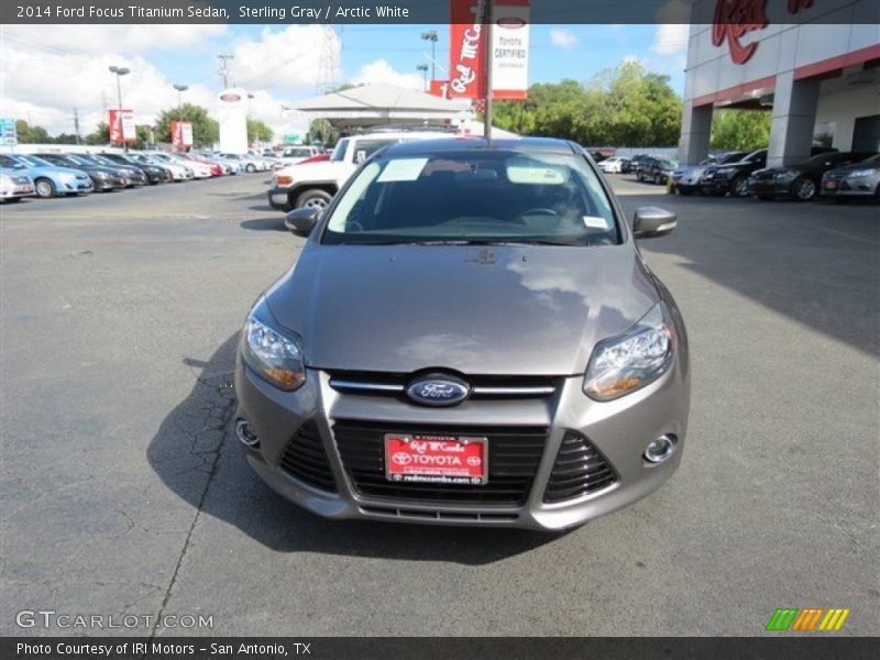 Sterling Gray / Arctic White 2014 Ford Focus Titanium Sedan