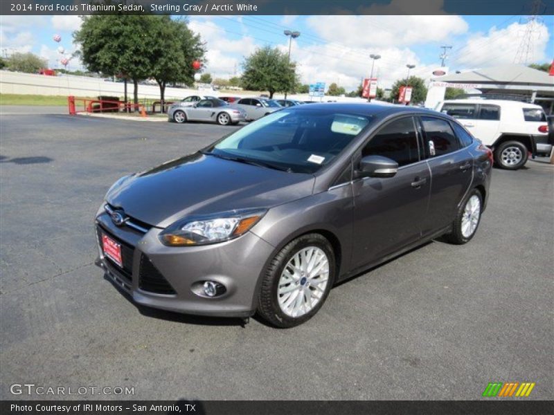 Sterling Gray / Arctic White 2014 Ford Focus Titanium Sedan