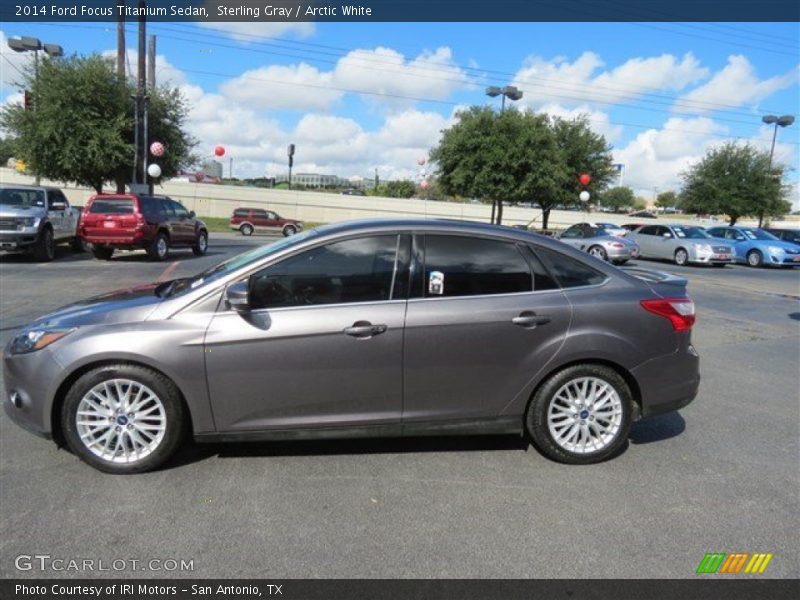 Sterling Gray / Arctic White 2014 Ford Focus Titanium Sedan