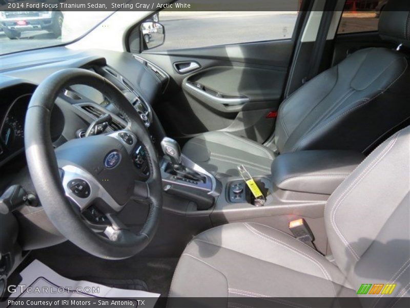 Sterling Gray / Arctic White 2014 Ford Focus Titanium Sedan