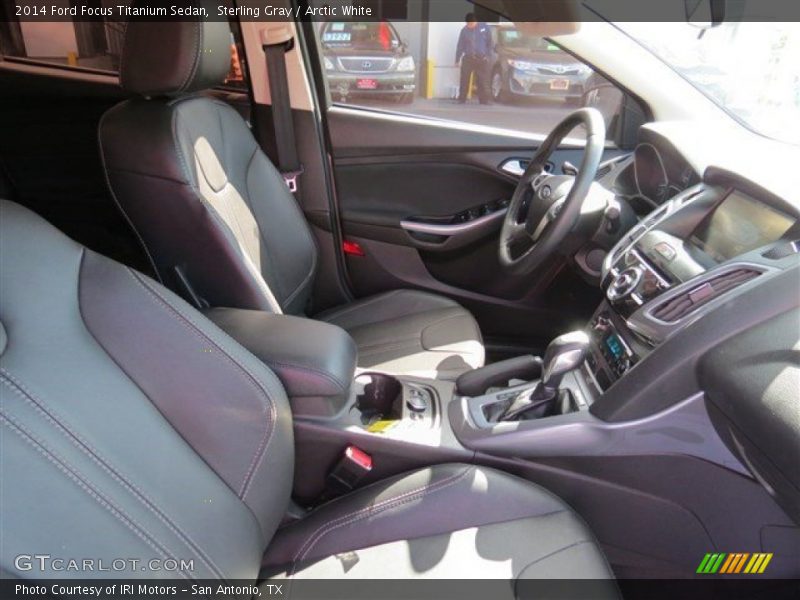Sterling Gray / Arctic White 2014 Ford Focus Titanium Sedan