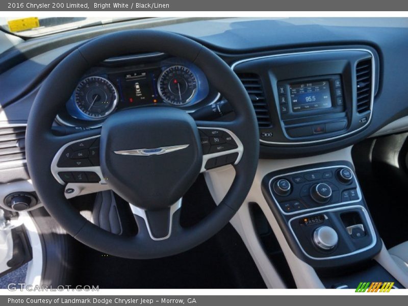 Bright White / Black/Linen 2016 Chrysler 200 Limited