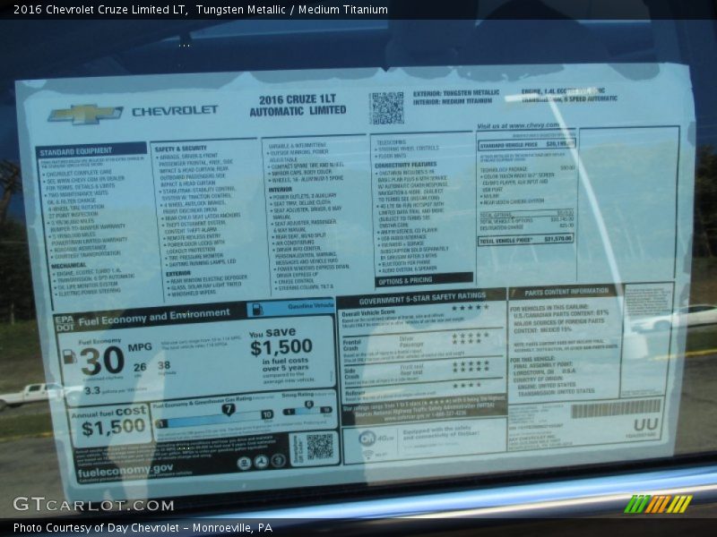 Tungsten Metallic / Medium Titanium 2016 Chevrolet Cruze Limited LT