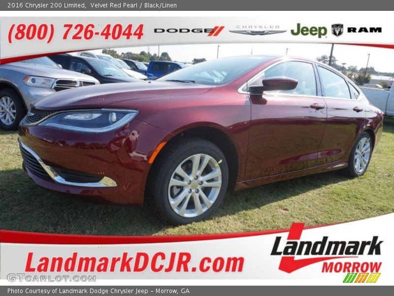 Velvet Red Pearl / Black/Linen 2016 Chrysler 200 Limited
